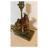 American Indian table lamp, small side lamp with