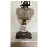 Antique, coral lamp with a nickel plated, metal