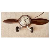 Art Deco 1930s sessions propeller clock, carved