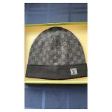 Louis Vuitton beanie hat, black and gray square