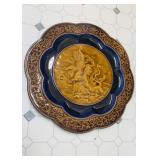 Antique Majolica  platter tray, depicting two