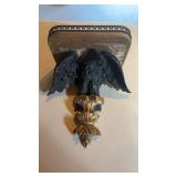 Antique carved wood, and Jesso eagle clock stand