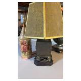 2 vintage table lamps, one Oriental designed