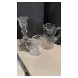 Silver plate, Antique etched glass, water,