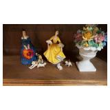 Group lot, Royal Doulton  lady figure, name