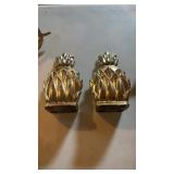 DMW brass pineapple, bookends, Virginia, metal