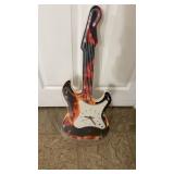 Neon guitar wall clock sign, classic guitar
