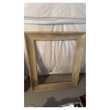 Vintage 1950s large white grained wall frame,