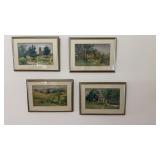 4 framed, original watercolors paintings by the