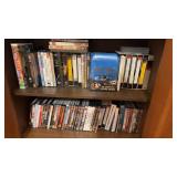 DVD movie collection, with some VHS tapes,