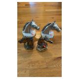 2 Matched  pair horse bookends, vintage bookends,