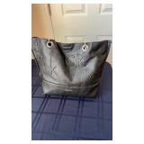 Calvin Klein black bag, purse, CK logo, two clip