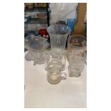 6 vintage vases, one modern, one French gold