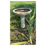 Vintage concrete birdbath, two pieces, the bottom