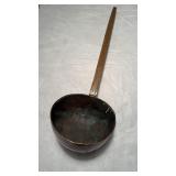 Extra large antique copper ladle, all hand forged
