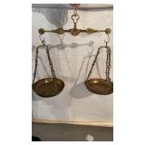 Antique brass, weight scale, with 26 inch pans