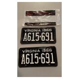 1966 Virginia car license plates, like new , no