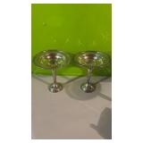 2 sterling silver 925 compote stands,  weighted