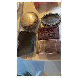 Two boxes, antique Cinnabar Chinese box lid, two