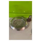 Sterling silver rimmed glass, wine, bottle,
