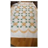 Antique  hand-appliquï¿½d quilt blanket , all