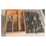 2 boxes of miscellaneous flatware, vintage 1960s,