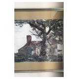 Framed John Chumley farm house print , rural