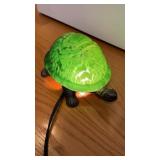 Green glass, turtle nightlight lamp, green glass