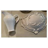 White porcelain large wall pocket, for flowers,
