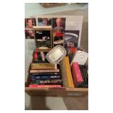 Lot box of Star Trek memorabilia, DVDs, paperback