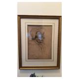 Antique framed pencil, drawing of fits Williams,
