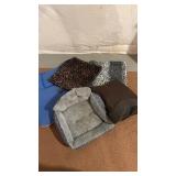 5 different cat beds, two leopard print, soft