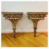 Pair of large wall, sconce shells, with a silver