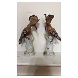 2 antique porcelain bird figures, when a tree