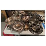 Large collection, silver plate, antique, and