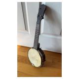 Antique 1920s banjo, ukulele instrument, nickel