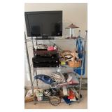 Four level metal storage shelf, with the