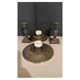 Antiques silver plate lot, includes a large