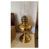 Antique 1905 brass oil lamp, the top is marked