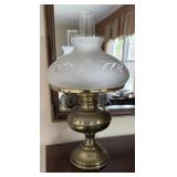 Antique Nickel Plated Brass Kerosene Lamp