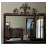 Vintage / Antique Hanging Mirror with Urn Crest