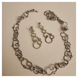Vintage 3 Piece Sterling Necklace & Earring Set