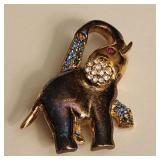 "Gorham" Sterling & Rhinestone "Elephant" Pin