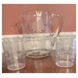 Antique 7 Piece Lemonade Set - Pitcher & Glasses