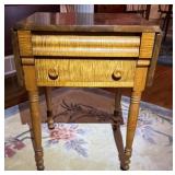 Antique Tiger Maple & Cherry 2 Drawer Stand ca1840