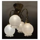 Antique Early Electric Hanging Light Fixture