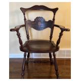 Circa 1900 Mahogany Arm Chair with Inlay