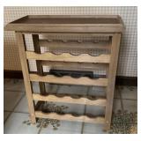 Pine Wine Rack with Tray Top
