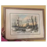 Antique "Chandler" Winter Landscape Print