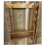 Vintage Wall Mounted 4 Rifle / Gun Rack with Shelf